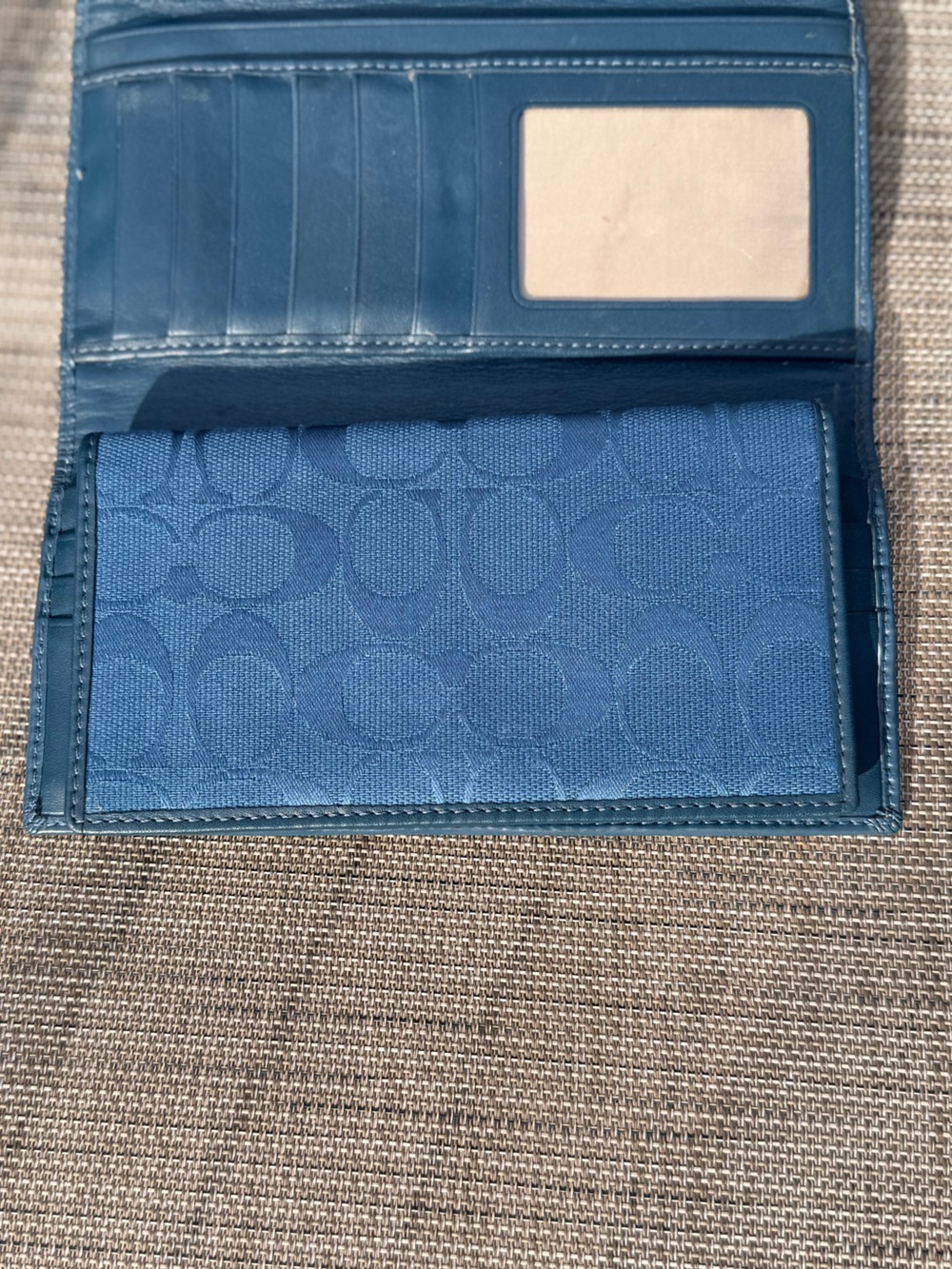 Coach vtg Signature Jacquard Slim Envelope Trifold Wallet - Picture 15 of 15